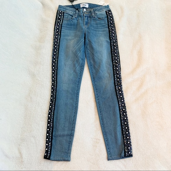 PAIGE Denim - NWT Paige Verdugo Ankle Skinny Jean Beaded Sides